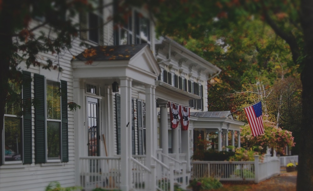 house with flag